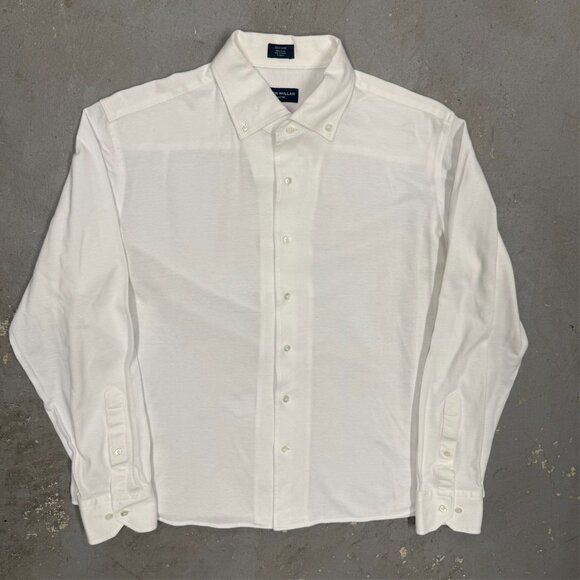 Peter Millar Collection Oxford Knit Button Down Shirt Long Sleeve White XL - Picture 2 of 7